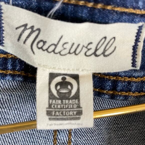 Madewell Size 8 A-line Stretch Denim Miniskirt Button Front Patch Pockets Boho - Picture 7 of 10